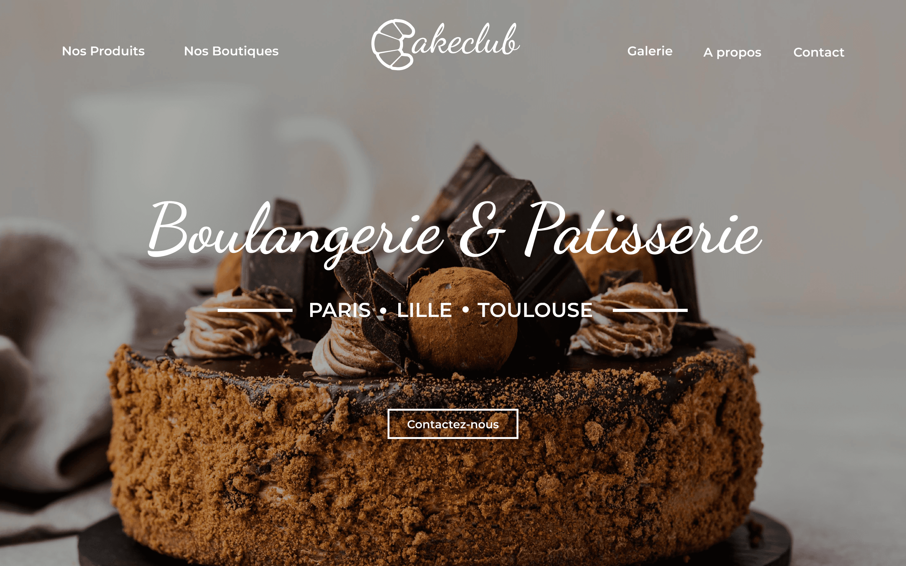 Projet Site one page d'une boulangerie